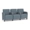 Lesro Siena Lounge Reception 3 Seat Tandem Seating, Black, RF Serene Upholstery SN3103 - alternate 1